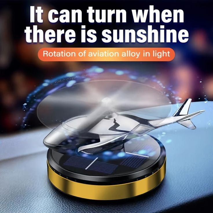 Solar Powered Helicopter Car Air Freshener & Dashboard Ornament