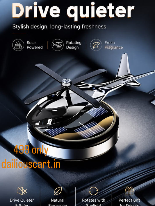 Solar Powered Helicopter Car Air Freshener & Dashboard Ornament