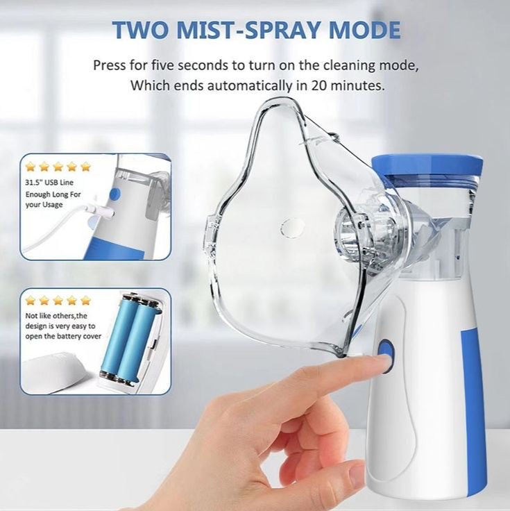 Portable Mesh Nebulizer – Handheld Cool Mist Inhaler for Kids & Adults