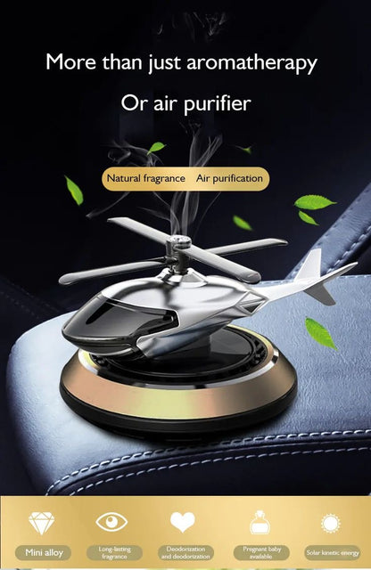 Solar Powered Helicopter Car Air Freshener & Dashboard Ornament