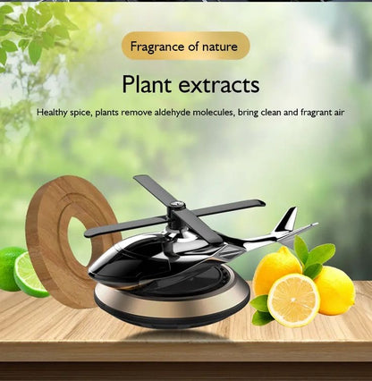 Solar Powered Helicopter Car Air Freshener & Dashboard Ornament